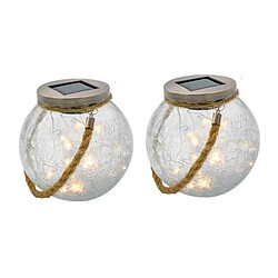 Lumisky Crack Ball Cord H13cm Lot de 2 Lampe solaire à poser