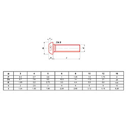 ULTIMA VISSER FIXER COLLER 83603010 Vis à métaux tête bombée M3x10 ISO 7380 boîte 200