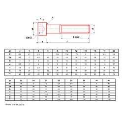 ULTIMA VISSER FIXER COLLER CHC4X12.109 Vis Tête Cylindrique 6 pans creux 4x12 mm Classe 10.9