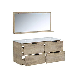 Acheter Salaun Evasion Bevel 120 cm Meuble vasque mural 4 tiroirs céramique miroir chêne clair