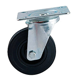 Avl 508835O Roue d'ameublement pivotante Ø160 mm caoutchouc noir avec frein