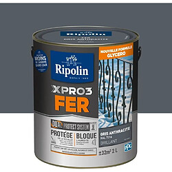 Peinture fer - RIPOLIN - 7016 - Gris Anthracite - Brillant - 2L