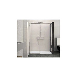 Kinedo Paroi de douche sans seuil Macao 125–142 cm gauche cadre blanc verre transparent