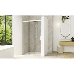 Kinedo SMART DESIGN 3V PA90268BTNEG Paroi de douche 3 volets 140 cm blanche 2 m