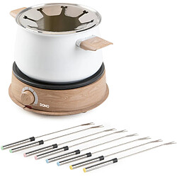 Avis DOMO DO736F Ensemble à Fondue - 1500W - 2 L - Pour 8 Personnes - Blanc/Bois