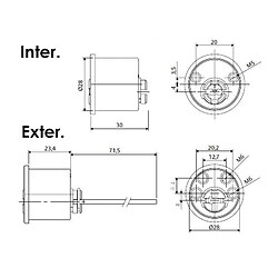 Tesa T60 Cylindre de remplacement 66 mm pour TS30/TS50 laiton poli