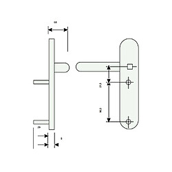 Tesa SDF92EXNE Demi-poignée droite avec rosace euro-profile