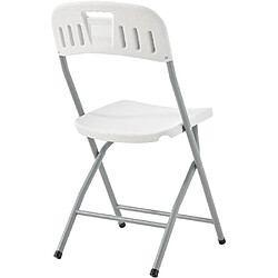 Acheter Lot de 2 chaises pliantes de jardin 42 x 42 x 87 cm assise blanche structure grise