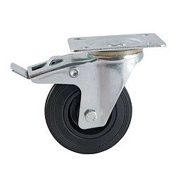 Avl 508842O Roulette 100 mm caoutchouc pivotante avec frein platine