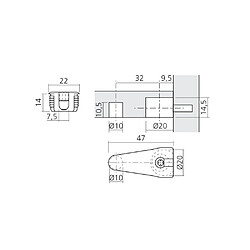 LMC GROUP Boîtier à came excentrique LMC BOI704219 pour panneau 19 mm, nickelé