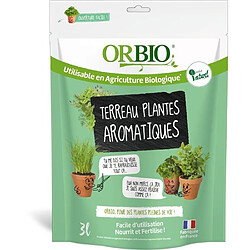 Terreau ORBIO 3 L pour plantes aromatiques, drainage optimisé