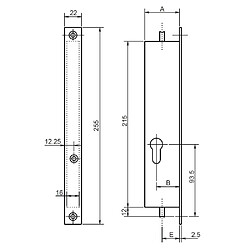 Metalux F130305000 Serrure multipoints 2 points 30/30 axe 20,5 mm Profil européen