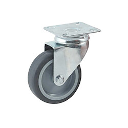 Avl 557875H Roulette pivotante 75 mm caoutchouc avec frein platine 65x65