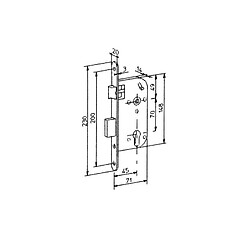 Bricard 745121 Serrure à mortaiser 1 point 45 mm profil européen