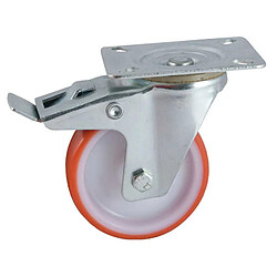 Avl 504842O Roulette pivotante 100 mm polyuréthane platine rectangulaire frein