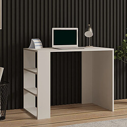 Bureau gain de place avec multiples étagères apparentes Cool - Blanc pas cher