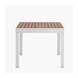 CAVI Table de jardin extensible - Rectangulaire - Aspect bois - Aluminium - 8 personnes - CALVI