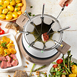 DOMO DO736F Ensemble à Fondue - 1500W - 2 L - Pour 8 Personnes - Blanc/Bois pas cher