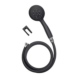 Rousseau HEBE Douchette 5 jets Ø100 mm noire avec flexible 1,5 m