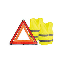 Kit sécurité auto CARLINEA Triangle pliable E20 + 2 gilets haute visibilité XL