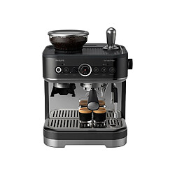 Machine expresso Philips Barista Brew PSA3218/10 – avec broyeur, noire Philips Barista Brew PSA3218/10 Machine à expresso semi-automatique 2,3 L avec broyeur conique intégré, 15 bars, 1350 W, buse vapeur et réservoir 250 g