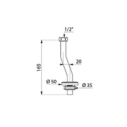 Delabie 752000 Tubulure d'alimentation urinoir chromée 1/2" ø35 165 mm