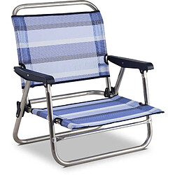 La Plage Fauteuil de plage bas ERU997 TX Bleu rayé Aluminium