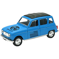 Renault 4L Modèle miniature die-cast WELLY DIE - Berline 4 portes bleu Breizh toit noir
