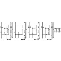 JPM LIONA 922200-03-0A Serrure à larder profil européen réversible axe 60 mm carré 8 mm