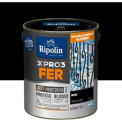 Peinture fer RIPOLIN - Noir - Brillant - 2L