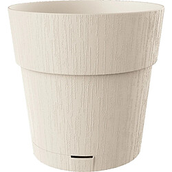 STEFANPLAST Pot de Fleurs ETHICA - 2 L - 40x39 cm - Avec Réservoir d'Eau - Blanc h39 STEFANPLAST Ethica Pot auto-arrosant 2 L, plastique blanc ivoire texturé, 40 x H39 cm, réservoir intégré et indicateur de niveau