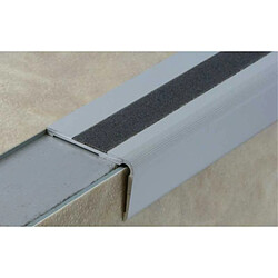 Dinac 603110 Profil de nez de marche aluminium en L 55x32 mm antidérapant Carbo anthracite 3 m