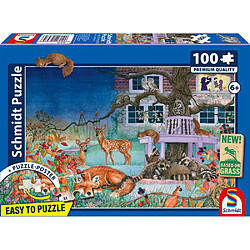 Schmidt Spiele Puzzle 100 pièces Visite nocturne des animaux
