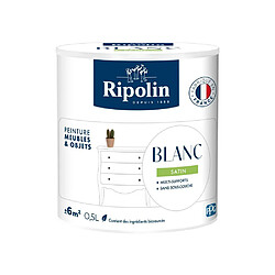 Peinture Meubles & Objets Satiné Blanc 0,5 L Ripolin