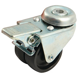 Avl Roulette double pivotante Ø50 mm avec œillet 10 mm et frein