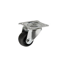 Guitel Roulette fixe 40 mm plaque rectangulaire zinguée noire 75