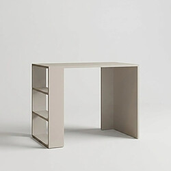 Bureau gain de place avec multiples étagères apparentes Cool - Blanc Bureau d'étude Emob COOL scandinave blanc 90 x 70 x 50 cm en panneau de particules mélaminé 18 mm avec étagères ouvertes latérales
