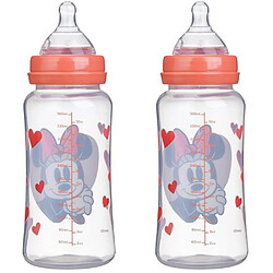 Disney 8412497107001 Biberons 360 ml Pack de 2 MINNIE COLLECTOR Tétine silicone 3 positions Anti-colique