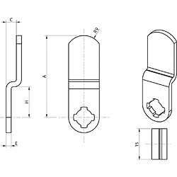 Ronis Came coudure 4929 62 Verrou à tige