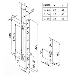 Opera 25608 25 Pêne piston rotatif rond 12-24V acier 8mm carré
