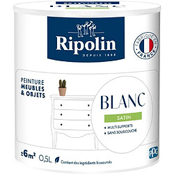 Peinture meuble et objet - Blanc - Satiné - Ripolin - 0,5L
