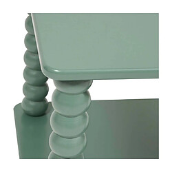Avis Pegane Table d'appoint table café avec 1 étagère et des pieds boules, coloris Vert Olive - Longueur 40 x Profondeur 40 x Hauteur 45 cm