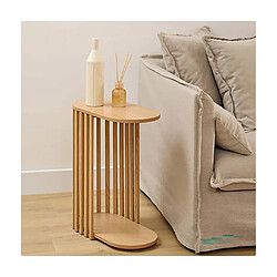 Pegane Table d'appoint bout de Canapé, coloris beige - Longueur 49,5 x Profondeur 26 x Hauteur 56 cm