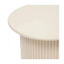 Pegane Lot de 2 tables d’appoint rondes avec des pieds cannelés, coloris beige - Diamètre 40 x Profondeur 38 cm pas cher