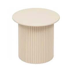 Avis Pegane Lot de 2 tables d’appoint rondes avec des pieds cannelés, coloris beige - Diamètre 40 x Profondeur 38 cm