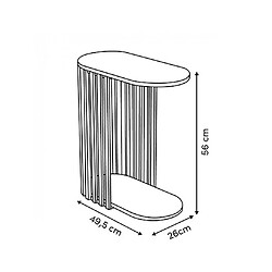 Pegane Table d'appoint bout de Canapé, coloris beige - Longueur 49,5 x Profondeur 26 x Hauteur 56 cm pas cher
