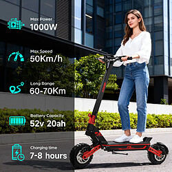Trottinette électrique Adulte Gokeep F5 Pneus de 10 pouces, autonomie maximale de 65km 52V 20AH