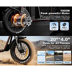 Acheter Vélo électrique Drvetion ET20 20" 48V 15AH écran LCD 1000W Moteur Noir