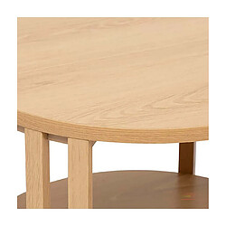 Acheter Pegane Table D'appoint ronde avec étagère, coloris beige - Longueur 40 x Profondeur 40 x Hauteur 48 cm.