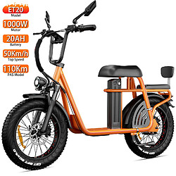 Vélo électrique Drvetion ET20 20" 48V 20AH 1000W Moteur Orange